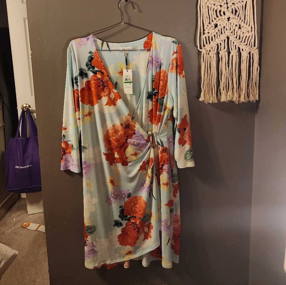 Floral Wrap Dress - Multicolor